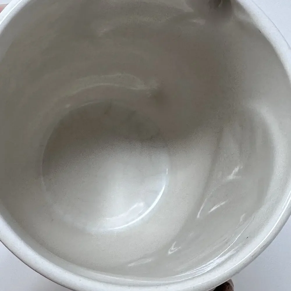 Pottery Barn Ceramic A to Z Coffee Mug in Off White - “D”